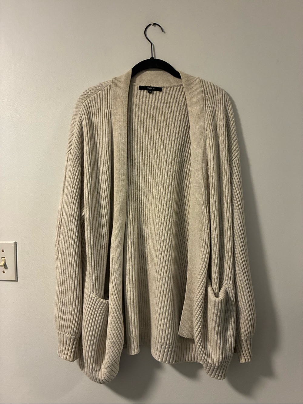 Quince Ribbed Open-Front Cardigan - Cream
